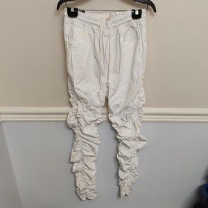 Dash Denim women's white wrinkle jogger pants nwt